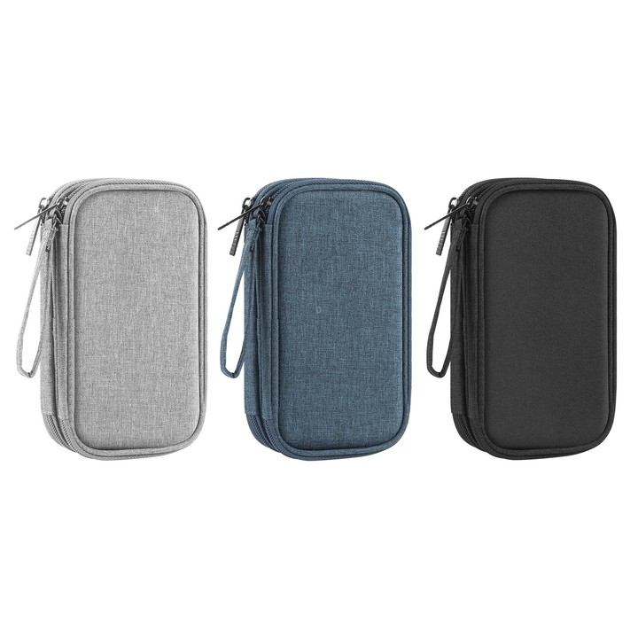 HAWEEL Electronic Organizer Double Layers Storage Bag for Cables, Charger, Power Bank, Phones, Earphones (Grey)