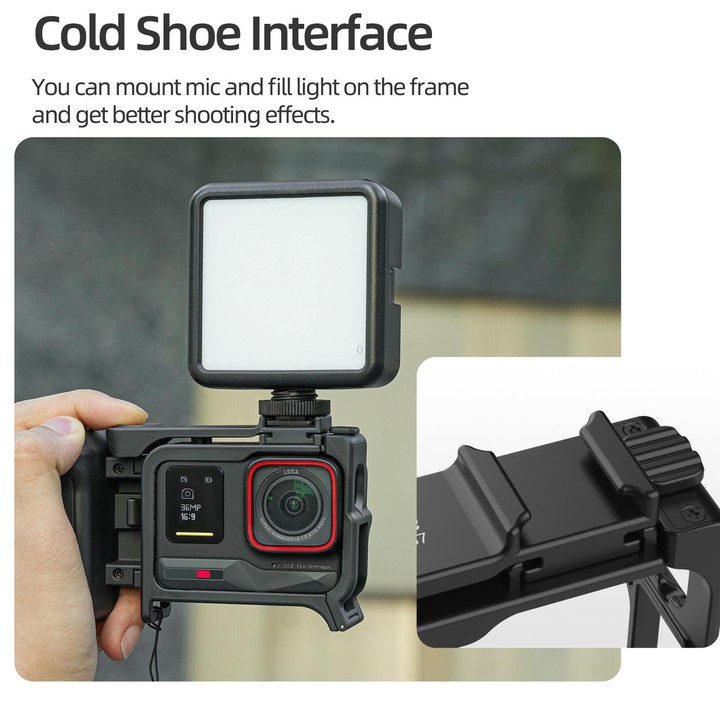 Sunnylife 2-in-1 Detachable Protective Frame & Street Photography Handle for Insta360 Ace Pro 2 / 1 (Black)