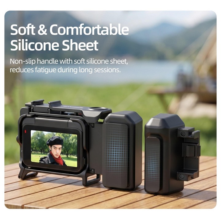 Sunnylife 2-in-1 Detachable Protective Frame & Street Photography Handle for Insta360 Ace Pro 2 / 1 (Black)