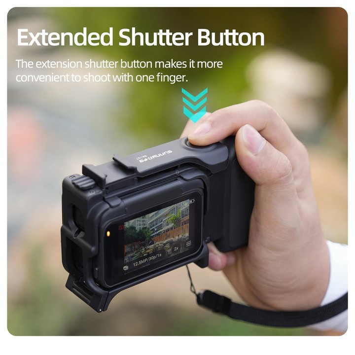 Sunnylife 2-in-1 Detachable Protective Frame & Street Photography Handle for Insta360 Ace Pro 2 / 1 (Black)