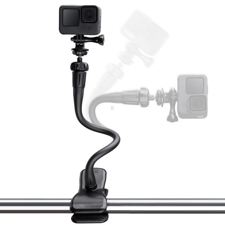 Flexible Arm Desktop Rod Action Camera Phone Holder Stand(Black)