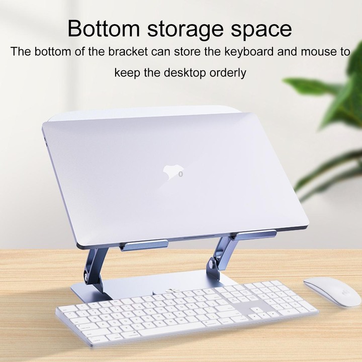 R- JUST HZ08-1 Rotating Two Holes Lifting Laptop Stand (Grey)