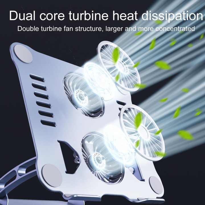 R- JUST HZ13-1 Rotating Foldable Multi-Angle Aluminum Alloy Laptop Fan Bracket (Silver)