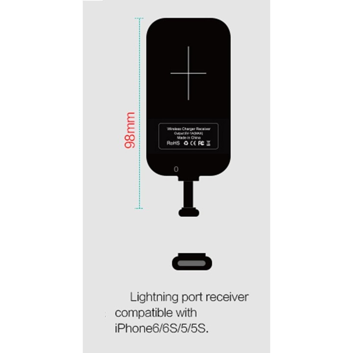 NILLKIN Magic Tag QI Standard Wireless Charging Receiver for iPhone 7 / 6s / 6 / 5S / 5, with 8 Pin Port, Length: 98mm