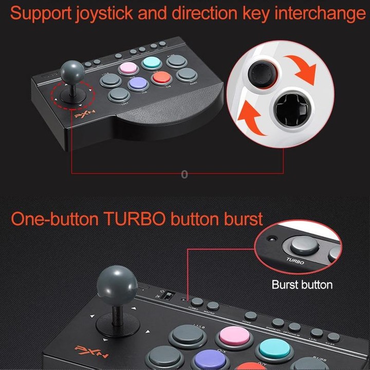 PXN PXN-0082 Gladiator Street Machine Game Handle Rocker Controller for Nintendo Switch / PC / Android System / PS3 / PS4 / Xbox