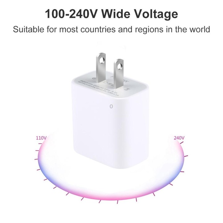 PD 20W Single USB-C / Type-C Interface Travel Charger, US Plug
