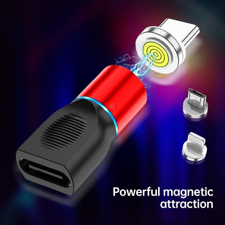 4 in 1 3A 8 Pin & USB-C / Type-C & Micro USB Zinc Alloy Magnetic Charging Head + USB-C / Type-C Magnetic Charging Adapter Set (B