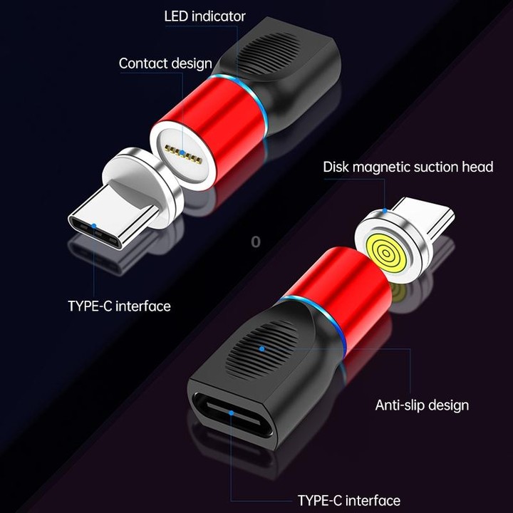 4 in 1 3A 8 Pin & USB-C / Type-C & Micro USB Zinc Alloy Magnetic Charging Head + USB-C / Type-C Magnetic Charging Adapter Set (B