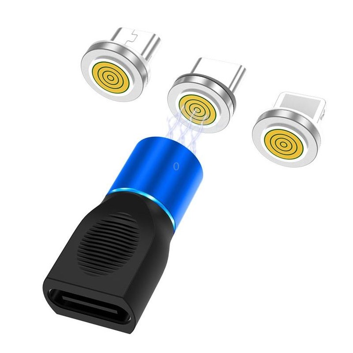 4 in 1 3A 8 Pin & USB-C / Type-C & Micro USB Zinc Alloy Magnetic Charging Head + USB-C / Type-C Magnetic Charging Adapter Set (B