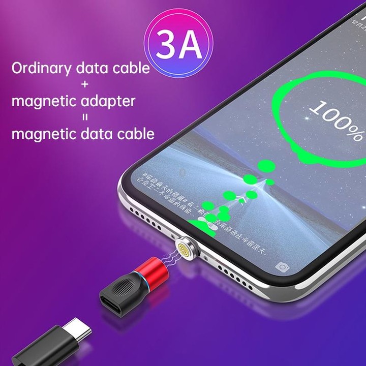 4 in 1 3A 8 Pin & USB-C / Type-C & Micro USB Zinc Alloy Magnetic Charging Head + USB-C / Type-C Magnetic Charging Adapter Set (R