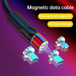 4 in 1 3A 8 Pin & USB-C / Type-C & Micro USB Zinc Alloy Magnetic Charging Head + USB-C / Type-C Magnetic Charging Adapter Set (R