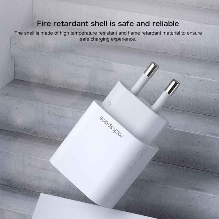 ROCK SPACE HGF-058EU-A T48 QC3.0 USB Single Port Travel Charger, EU Plug