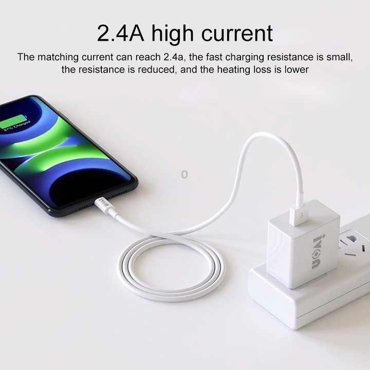 IVON CA70 Micro USB Fast Charging Data Cable, Length: 1m(White)