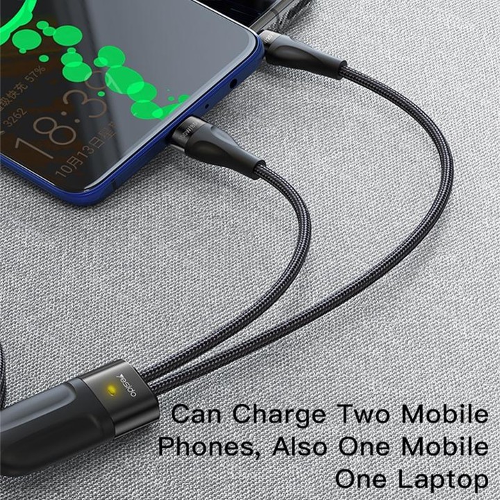 Yesido CA88 2 in 1 USB-C / Type-C to USB-C / Type-C Fast Charging Cable, Length: 1.2m