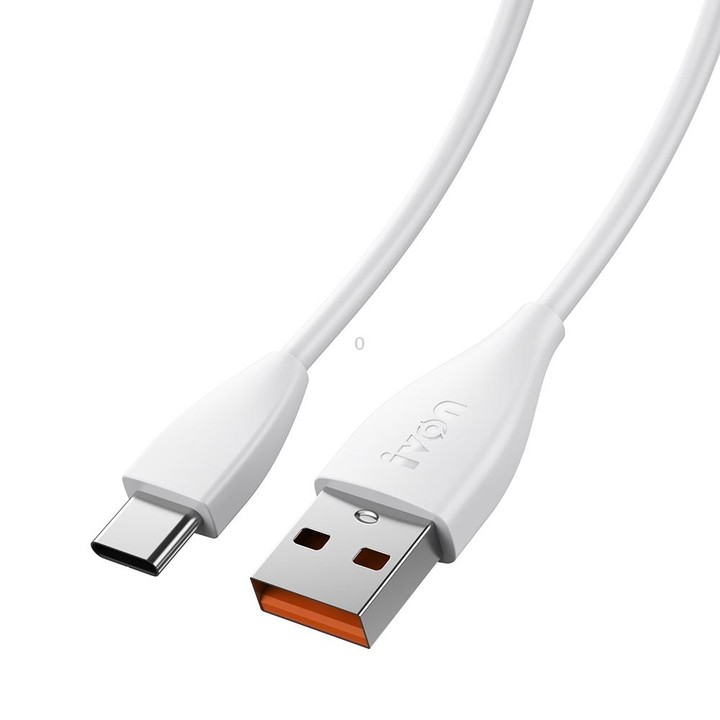 IVON CA87 USB to USB-C / Type-C TPE Fast Charge Data Cable, Cable Length: 1m (White)