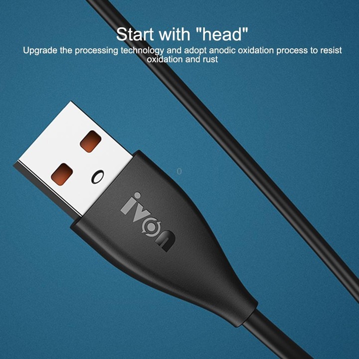 IVON CA87 USB to USB-C / Type-C TPE Fast Charge Data Cable, Cable Length: 1m (White)