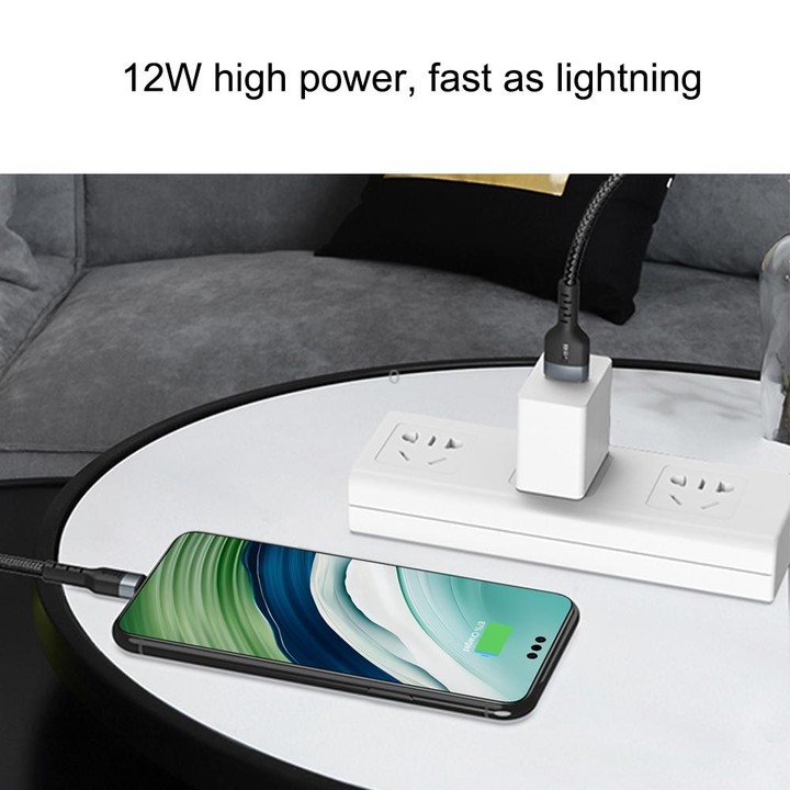 IVON CA88 12W 2.4A USB to USB-C / Type-C Nylon Braid Fast Charge Data Cable, Cable Length: 1m(Black)