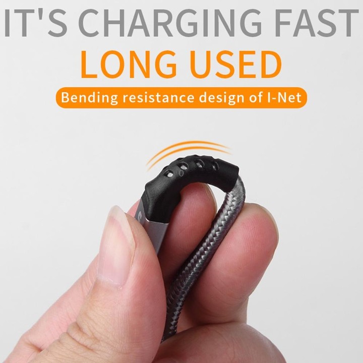 IVON CA89 2.1A USB to Micro USB Braid Fast Charge Data Cable, Cable Length: 1m (Grey)
