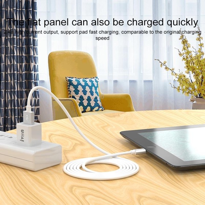 IVON CA73 2.4A Micro USB Fast Charging Data Cable, Length: 2m(White)
