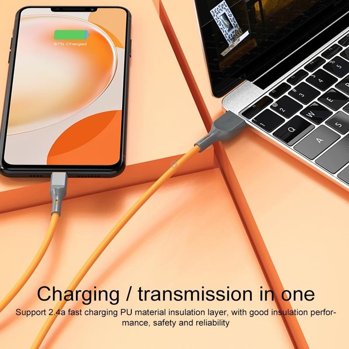 IVON CA78 2.4A Micro USB Fast Charging Data Cable, Length: 1m (Black)