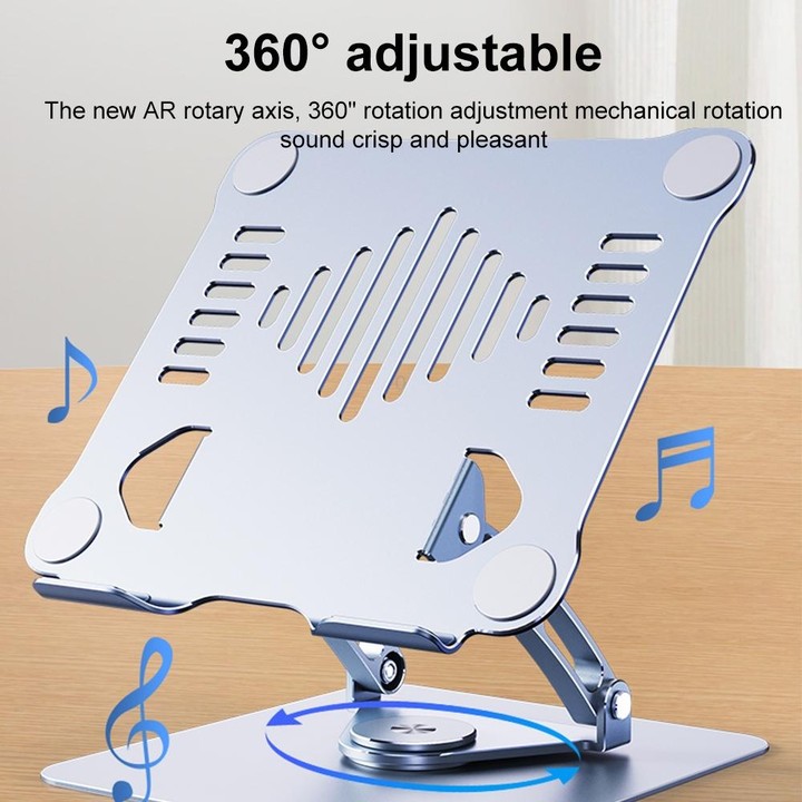 R-JUST HZ39 Triangular Swivel Lift Laptop Stand (Silver)