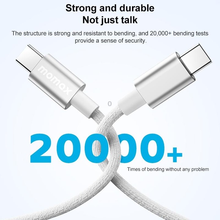 MOMAX DC30 1.5m USB-C / Type-C to USB-C / Type-C 60W Braided Data Sync Charge Cable (Black)