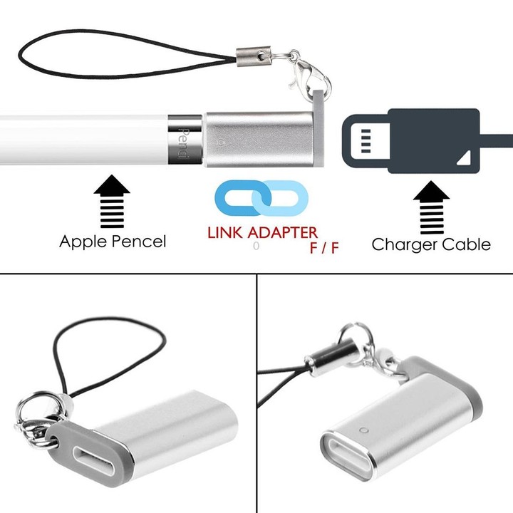 Aluminum Shell Apple Pencil Charger Adapter for iPad Pro(Silver)