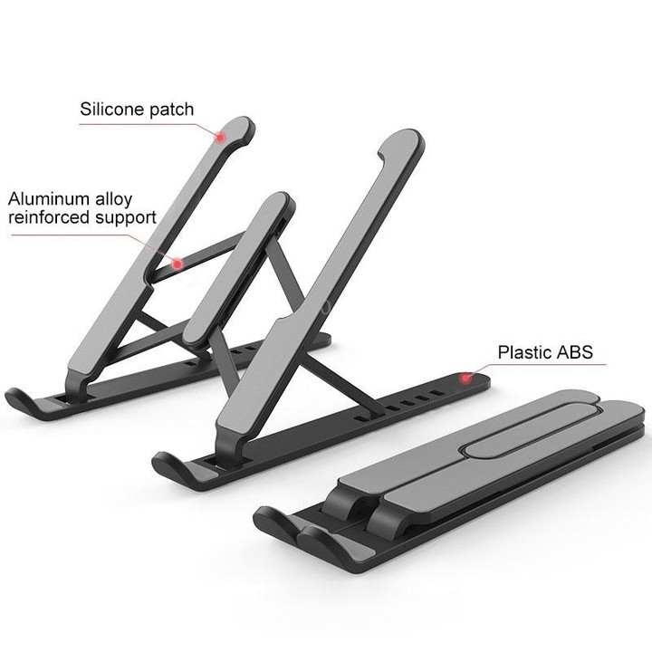 YMB1028 Portable Folding Desktop Holder Bracket for Laptop / Tablet below 15.6 inch (Black)