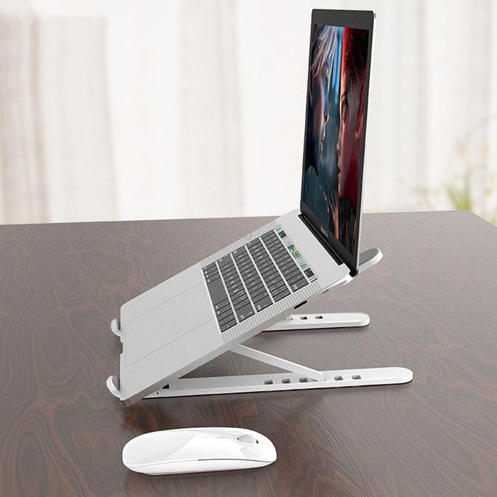 YMB1028 Portable Folding Desktop Holder Bracket for Laptop / Tablet below 15.6 inch(Silver)