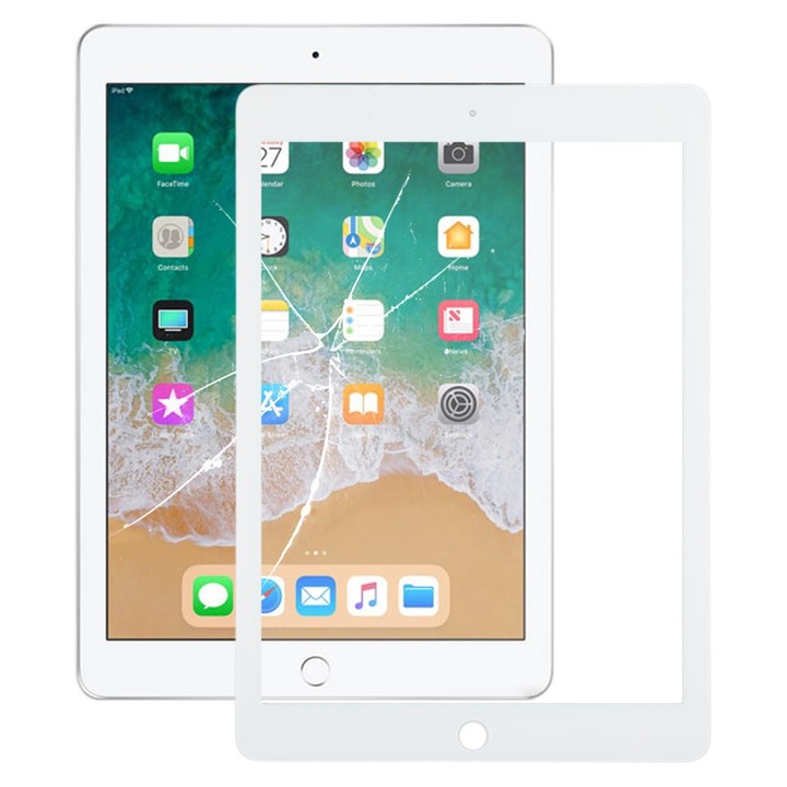 For iPad 9.7 Front Screen Outer Glass Lens with OCA Optically Clear Adhesive (White)
