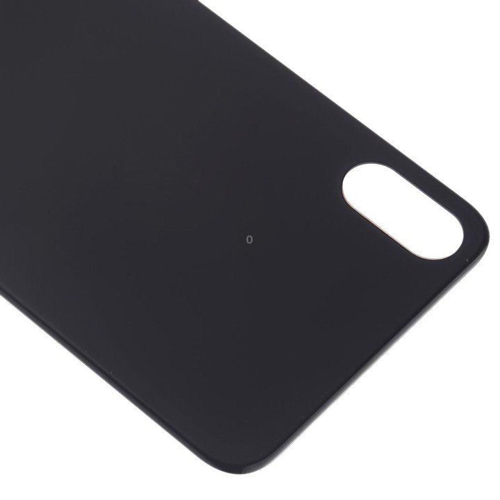 Easy Replacement Big Camera Hole Glass Back Battery Cover with Adhesive for iPhone X(Black)