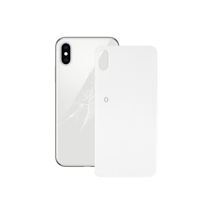 Easy Replacement Big Camera Hole Glass Back Battery Cover with Adhesive for iPhone X(White)
