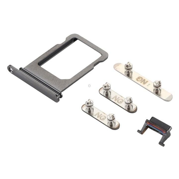 Card Tray + Volume Control Key + Power Button + Mute Switch Vibrator Key for iPhone X(Grey)