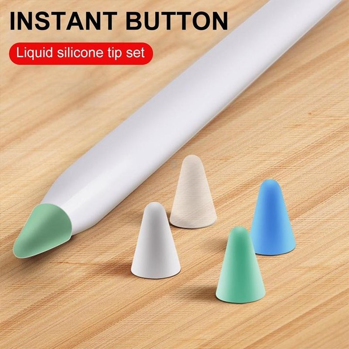 4 PCS Non-slip Mute Wear-resistant Nib Cover for Apple Pencil 1 / 2(White)