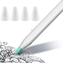 4 PCS Non-slip Mute Wear-resistant Nib Cover for Apple Pencil 1 / 2(White)