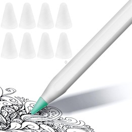 8 PCS Non-slip Mute Wear-resistant Nib Cover for Apple Pencil 1 / 2(Transparent)