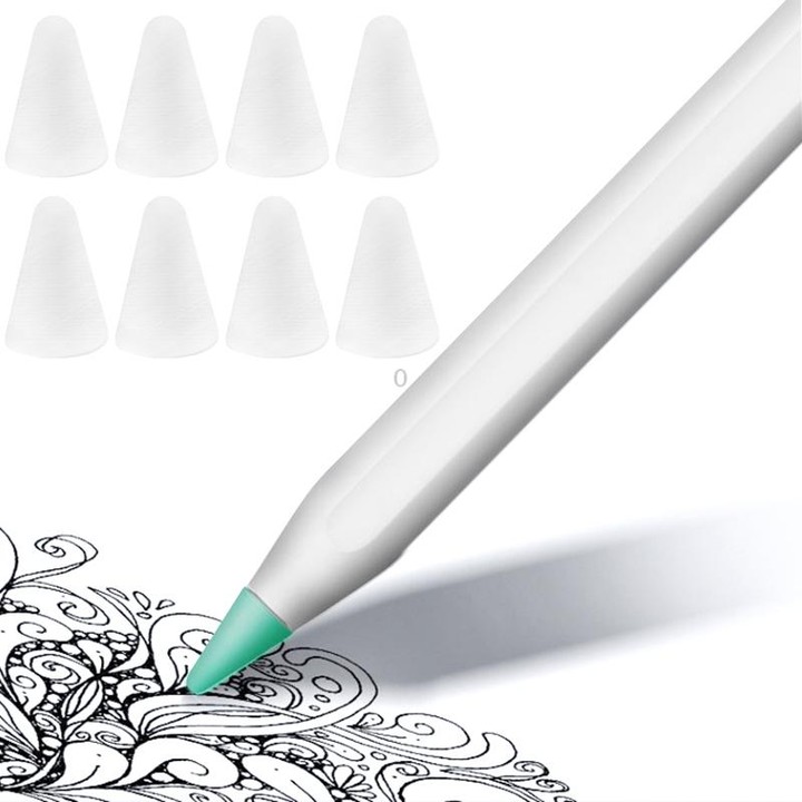 8 PCS Non-slip Mute Wear-resistant Nib Cover for Apple Pencil 1 / 2(Transparent)