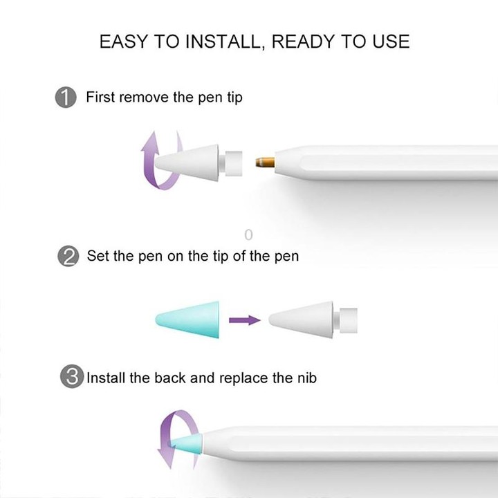 8 PCS Non-slip Mute Wear-resistant Nib Cover for Apple Pencil 1 / 2(White)