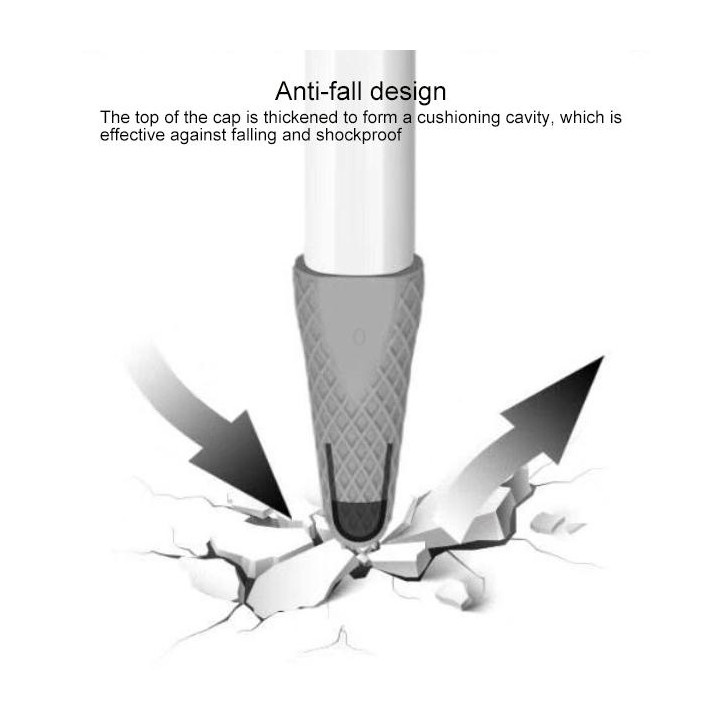 Stylus Pen Silica Gel Shockproof Protective Case for Apple Pencil 2 (White)