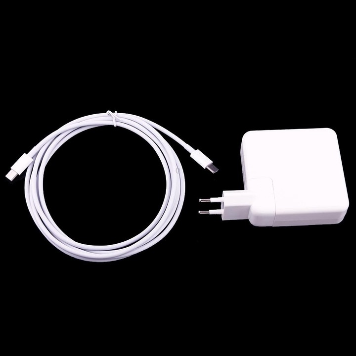 61W USB-C / Type-C Power Adapter with 2m USB Type-C Male to USB Type-C Male Charging Cable, For iPhone, Galaxy, Huawei, Xiaomi,