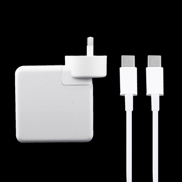 61W USB-C / Type-C Power Adapter with 2m USB Type-C Male to USB Type-C Male Charging Cable, For iPhone, Galaxy, Huawei, Xiaomi,