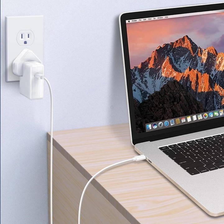 61W USB-C / Type-C Power Adapter with 2m USB Type-C Male to USB Type-C Male Charging Cable, For iPhone, Galaxy, Huawei, Xiaomi,
