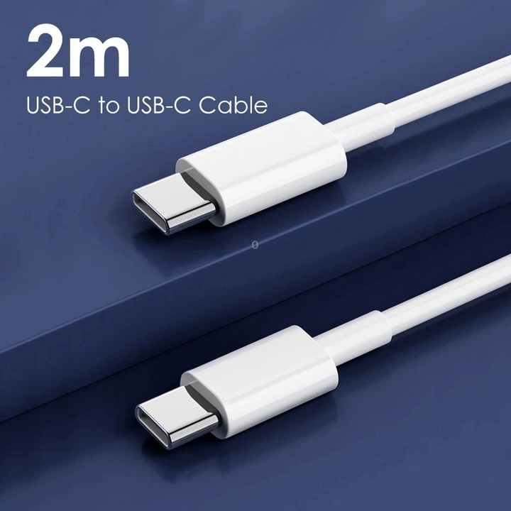 61W USB-C / Type-C Power Adapter with 2m USB Type-C Male to USB Type-C Male Charging Cable, For iPhone, Galaxy, Huawei, Xiaomi,