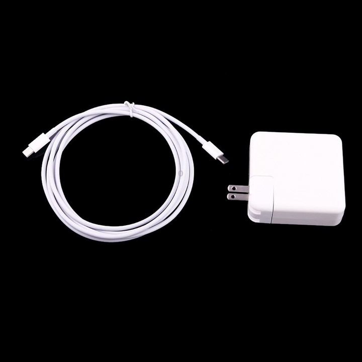 61W USB-C / Type-C Power Adapter with 2m USB Type-C Male to USB Type-C Male Charging Cable, For iPhone, Galaxy, Huawei, Xiaomi,