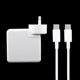 87W USB-C / Type-C Power Adapter with 2m USB Type-C Male to USB Type-C Male Charging Cable, For iPhone, Galaxy, Huawei, Xiaomi,