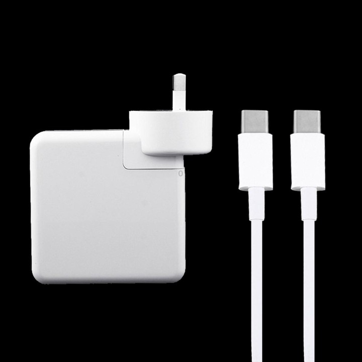87W USB-C / Type-C Power Adapter with 2m USB Type-C Male to USB Type-C Male Charging Cable, For iPhone, Galaxy, Huawei, Xiaomi,