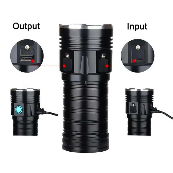3 Gears, K18MAX 18xT6, Luminous Flux: 5400lm LED Flashlight(Black)