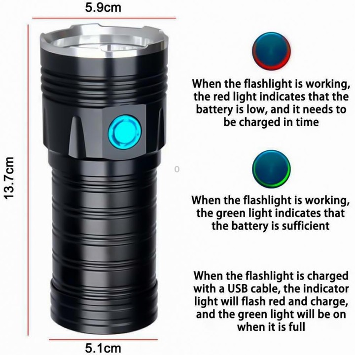 3 Gears, K18MAX 18xT6, Luminous Flux: 5400lm LED Flashlight(Black)