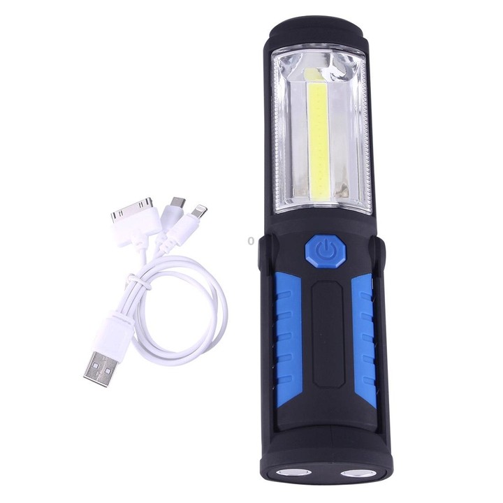PR5W-1 5W COB+1W F8 IP43 Waterproof White Light LED Torch Work Light , 400 LM Multi-function USB Charging Portable Emergency Wor