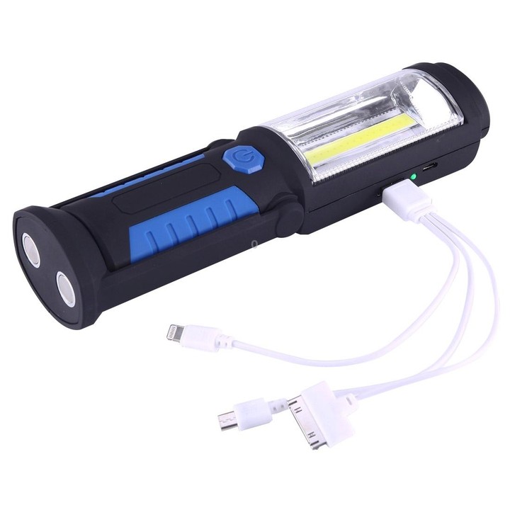 PR5W-1 5W COB+1W F8 IP43 Waterproof White Light LED Torch Work Light , 400 LM Multi-function USB Charging Portable Emergency Wor
